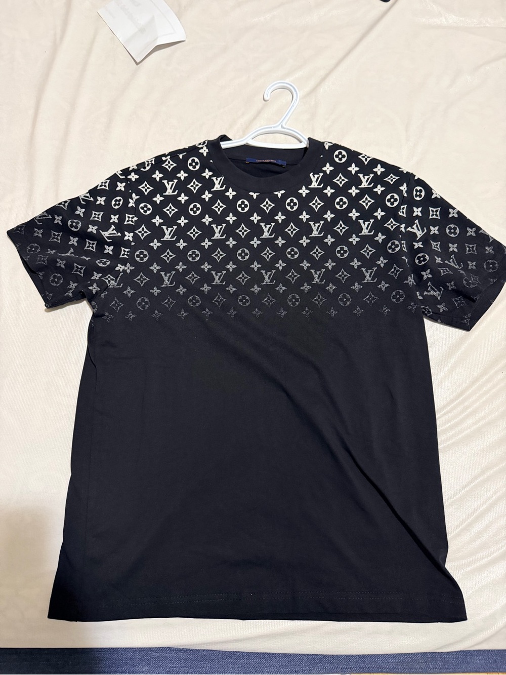 Louis Vuitton Men’s Black Logo-Print Crew Neck T-Shirt